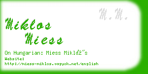 miklos miess business card